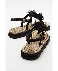 Prologue Shoes Santra Lace-Up Thong Sandals (Women)