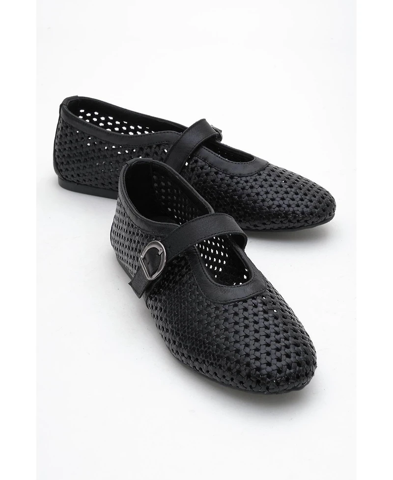 Forever & Always Shoes Mirella Braided Leather Ballet Flats (Women)