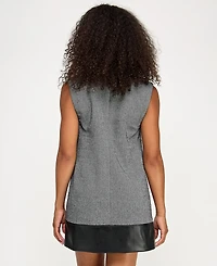 Seni & Cade Juniors' Faux Leather Trim A-Line Dress