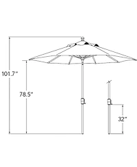 Mondawe 9FT Solefin Octagon Patio Umbrella with Push-Button Tilt, Black Frame