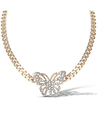 Jessica Simpson Butterfly Pendant Chain Necklace