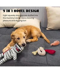 Nocciola 9-in-1 Zombie Plush Squeaky Dog Toy with 8 Organ-Shaped Toys for Small Medium Dogs