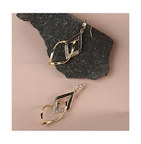 Sohi Women's White Rhombus Drop Earrings