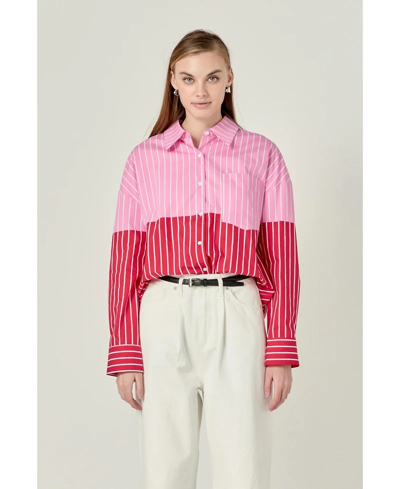 English Factory Women's Colorblock Stripe Shirt