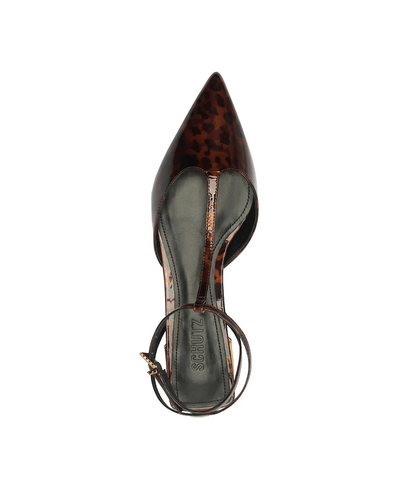 Schutz Women's Allure T-Strap Pointy Toe Flats