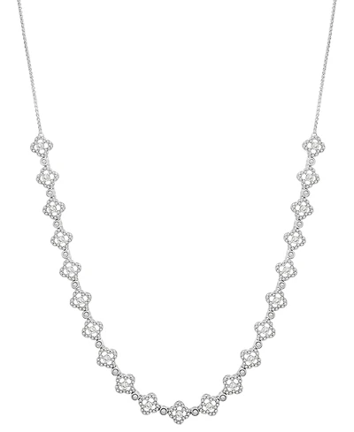Wrapped in Love Diamond Pave Clover 18" Collar Necklace (2 ct. t.w.) in 14k White Gold, Exclusively at Macy's