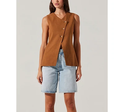Astr the Label Women's Sonja Textured Asymmetric Vest