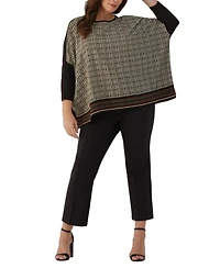 Ella Rafaella Plus Medallion Print Knit 3/4 Sleeve Top