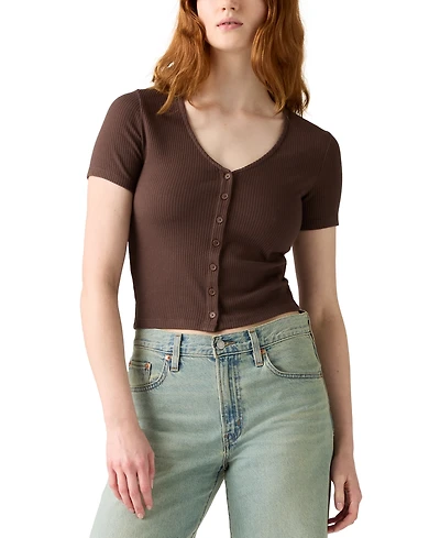 Levi's Women's Muse Short-Sleeve Button-Front Top