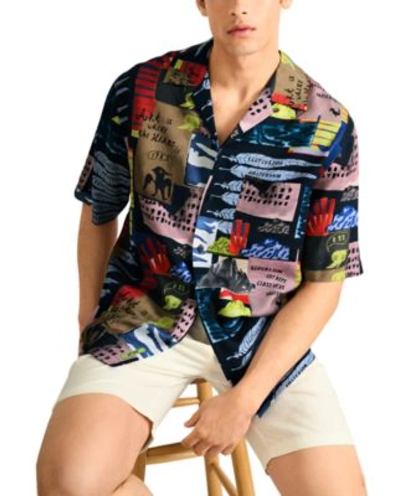 Scotch Soda Mens Patterned Shirt Shorts