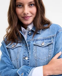 On 34th Women's Modern Denim Trucker Jacket, Macy's Exclusive
