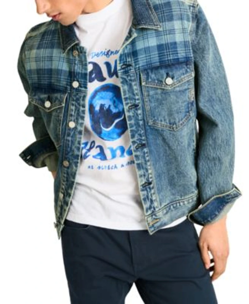 Scotch Soda Mens Slim Fit Ralston Pants Graphic T Shirt Denim Trucker Jacket