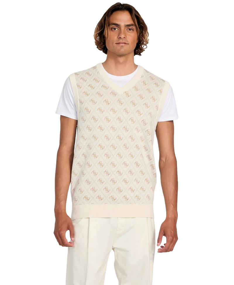 Guess Men's Horace Quattro G Logo Jacquard Sweater