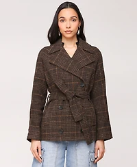 Avec Les Filles Women's Double-Breasted Belted Coat