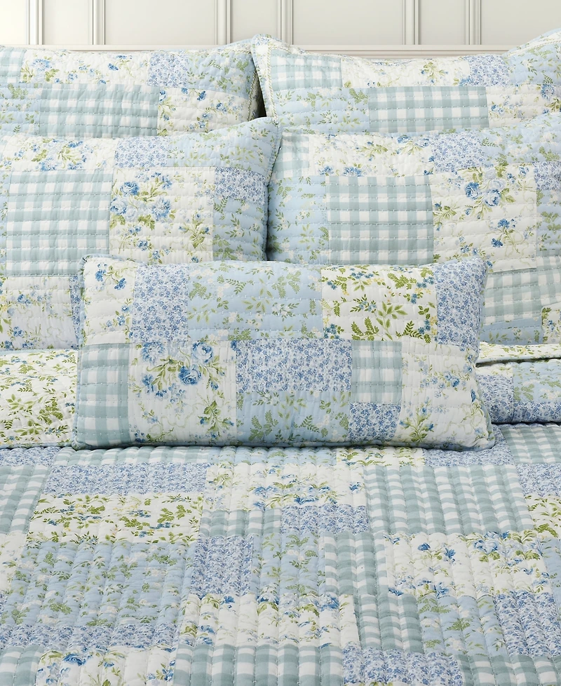 Piper & Wright Karalena Cotton Quilted Boudoir Decorative Pillow, 12" x 26"