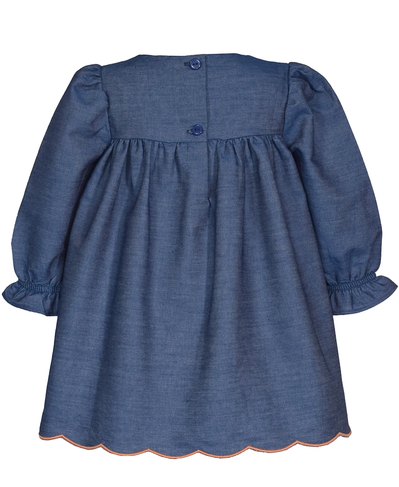 Bonnie Baby Girls Embroidered Denim Dress