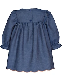 Bonnie Baby Girls Embroidered Denim Dress