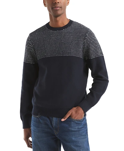 Nautica Men's Textured Colorblocked Crewneck Sweater