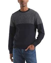 Nautica Men's Textured Colorblocked Crewneck Sweater
