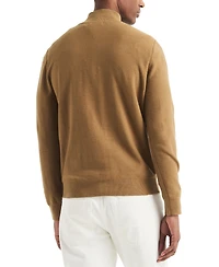 Nautica Men's Textured Quarter-Zip Colorblocked Sweater