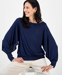 Jm Collection Women's Dolman-Sleeve Draped Boatneck Top, Exclusively at Macy's