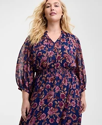 Vince Camuto Plus Printed Maxi Dress