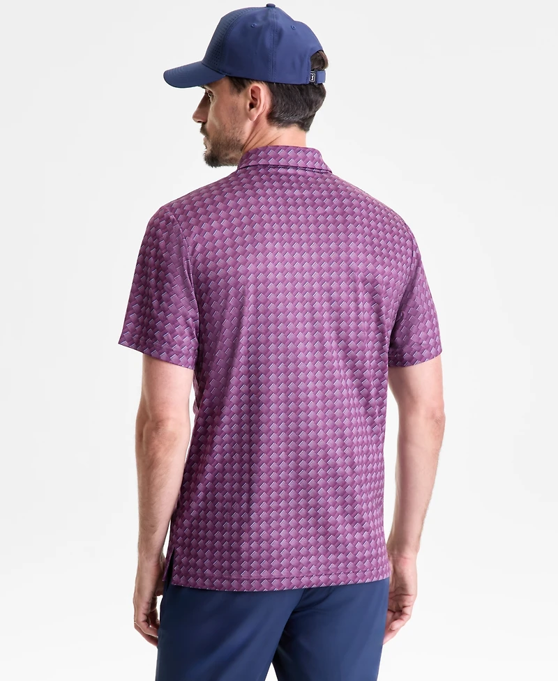 Pga Tour Men's All-Over Geometrical Polo Shirt