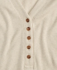 On 34th Women's Puff-Shoulder Long-Sleeve Henley T-Shirt, Macy's Exclusive