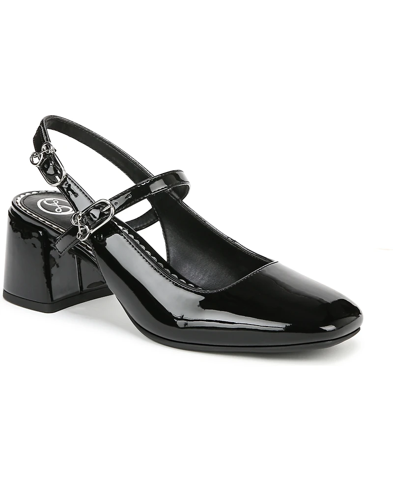 Sam and Libby Women's Grace Block Heel Slingback Mary Jane Pumps