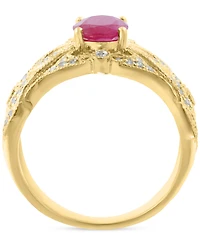 Effy Ruby (1-3/8 ct. t.w.) & Diamond (1/3 ct. t.w.) Openwork Statement Ring in 14k Gold