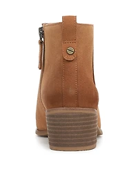 Dr. Scholl's Women's Anya Stacked Block Heel Zip Short Boots