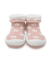 Komuello Baby Girls First Walk Sock Shoes Daisies