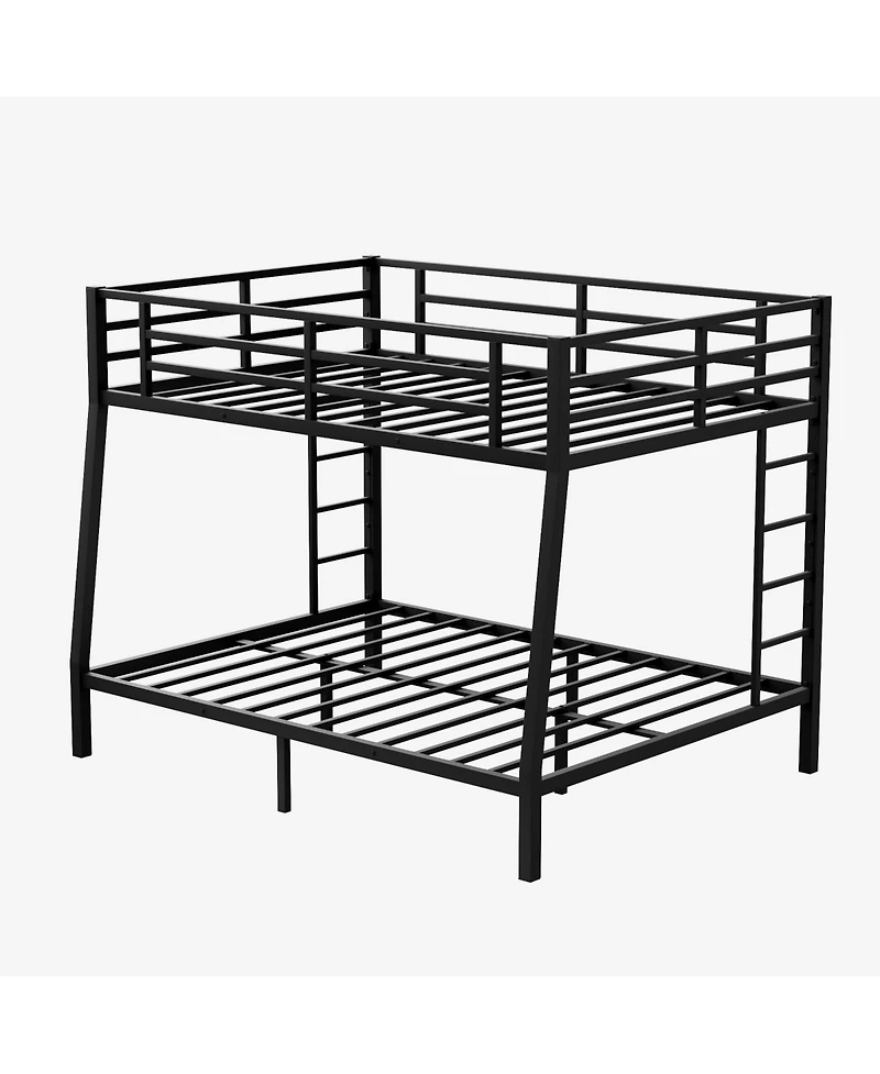 Metal Full Xl over Queen Bunk Bed for Teens and Adults, Space-Saving/Noise Reduced/No Box Spring Needed