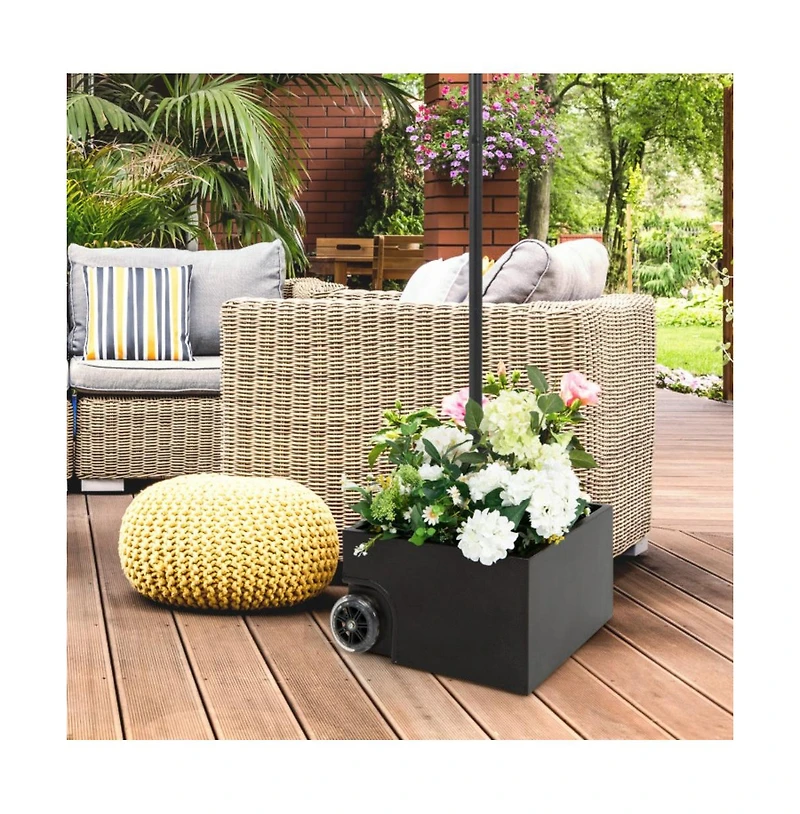 150 Pounds Patio Umbrella Base Stand Wheels Planter Outdoor