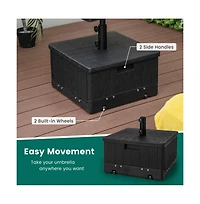 175 Lbs Outdoor Fillable Umbrella Base with Table Tray