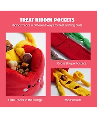 Nocciola 3 Pcs Finger Food Dog Toy Set, gift,Cute Hide and Seek Plush Dog Toys,Squeaky and Crinkle Enrichment Toys for Small to Medium Dogs