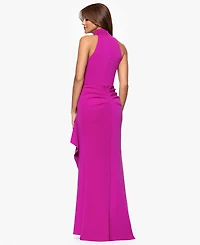 Xscape Women's Ruffled Sleeveless Scuba Fit & Flare Dress