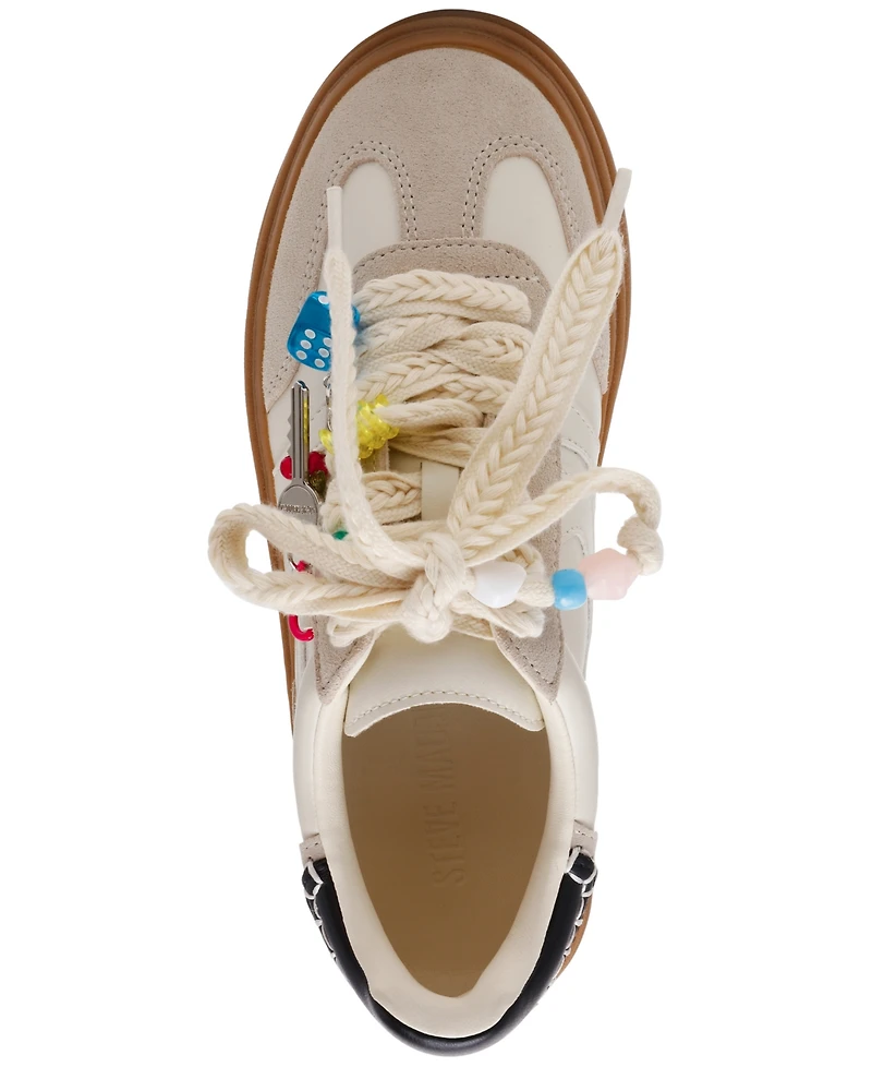 Steve Madden Women's Dodge-c Charm Embellished Platform Lace-Up Sneakers
