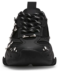 Steve Madden Women's Possession Piercing-Embellished Lace-Up Sneakers