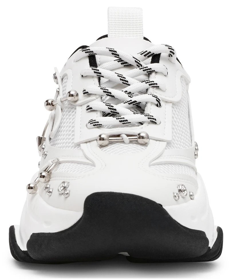 Steve Madden Women's Possession Piercing-Embellished Lace-Up Sneakers