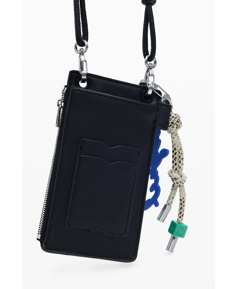 Desigual Women's Mobile holder leather-effect logo
