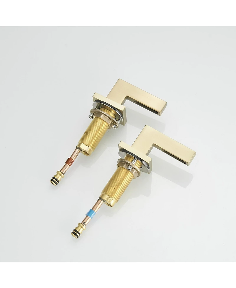 8 in. Widespread Double Handle Bathroom Faucet With Pop-up Drain Assembly in Brushed Nickel