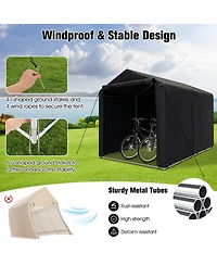 Costway 7 x 5.2' Heavy Duty Storage Shelter Outdoor Bike Storage Tent with Waterproof Cover