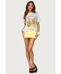 Edikted Womens Tropical Fruits Graphic T Shirt