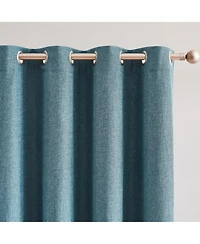 Lush Decor Meena Slub 100% Blackout Window Curtain Panels Blue Pair 52x84
