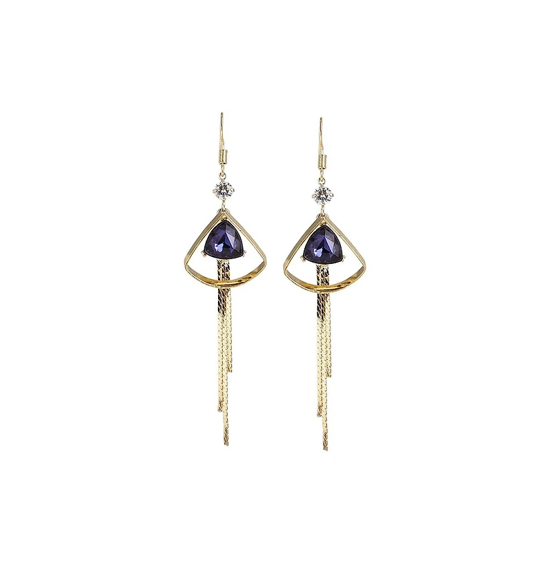 Sohi Women's White Sleek Drop Earrings