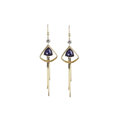 Sohi Women's White Sleek Drop Earrings