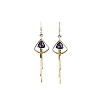 Sohi Women's White Sleek Drop Earrings