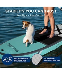 Inflatable Stand-Up Paddle-Board with Double-Action Hand Pump, 3-Piece Aluminum Sup Paddle, Leash, Black