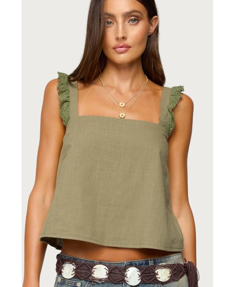 Edikted Women's Viviana Linen Look Top